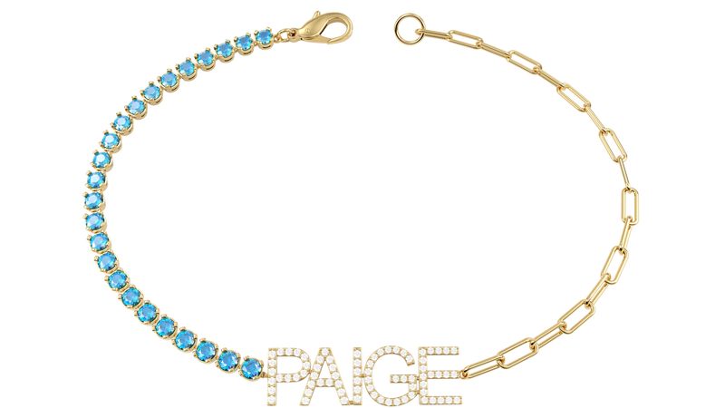 Colorful Zircon 9mm Letter Name Bracelet for Women