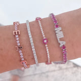 Colorful Zircon Name Bracelet Tennis Chain