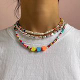 Colorful Fruit Beaded Necklace Choker Chain Bohemian Jewelry