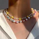 Colorful Fruit Beaded Necklace Choker Chain Bohemian Jewelry