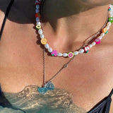 Colorful Fruit Beaded Necklace Choker Chain Bohemian Jewelry