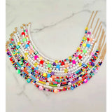 Colorful Fruit Seed Bead Necklace Chain Choker Boho Jewelry