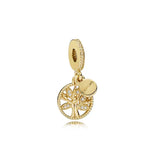 Purple Heart Flower Pendant Family Tree DIY Beads