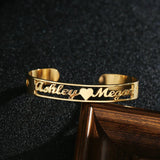 Personalized Name Bangle For Women Stainless Steel Open Love Bangle