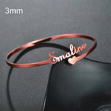 Personalized Name Bangle For Women Stainless Steel Open Love Bangle