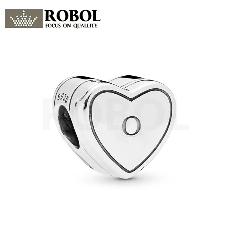 925 Sterling Silver Heart-shaped Beads Charm