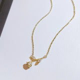 14K Real Rose Flower Chain Necklace for Women Zircon Choker Party Gift