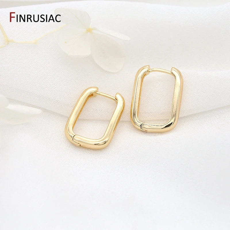 Square Shape Hoop Earrings For Women, High Copper Plated Jewelry