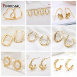 Square Shape Hoop Earrings For Women, High Copper Plated Jewelry