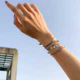 Punk Silver Thick Chain Bracelet Set Girl Party Jewelry