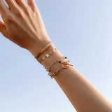 Punk Silver Thick Chain Bracelet Set Girl Party Jewelry