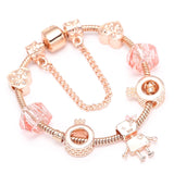 Rainbow Bella Beads Charm Bracelet With Silver Plated Chain