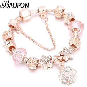 Rainbow Bella Beads Charm Bracelet With Silver Plated Chain
