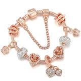 Rainbow Bella Beads Charm Bracelet With Silver Plated Chain