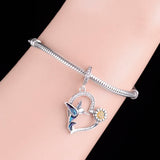 925 Sterling Silver Love & Strength Heart Dangle Beads Charms