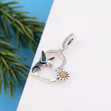 925 Sterling Silver Love & Strength Heart Dangle Beads Charms