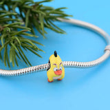 925 Silver Yellow Duck Bead Charm for Bracelet DIY Jewelry
