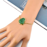 Religious Copper Zircon Crystal Bracelet Maitreya Pink Jade Buddha Bracelet