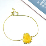 Religious Copper Zircon Crystal Bracelet Maitreya Pink Jade Buddha Bracelet