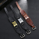 Punk Men's Leather Bracelet Retro Woven European American