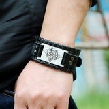Punk Men's Leather Bracelet Retro Woven European American