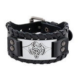 Punk Men's Leather Bracelet Retro Woven European American