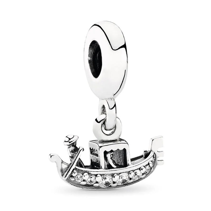 Sterling Silver British Flag Heart Fire Hydrant Helmet Pendant