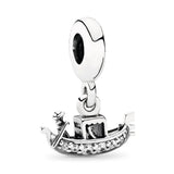 Sterling Silver British Flag Heart Fire Hydrant Helmet Pendant