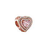 S925 Sterling Silver Heart-shaped Beaded DIY Jewelry Gift