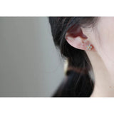 S925 Silver Plated Zircon Flower Earrings