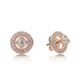 S925 Sterling Silver Rose Retro Charm Eternal Heart Earrings