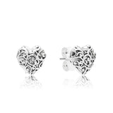 S925 Sterling Silver Rose Retro Charm Eternal Heart Earrings