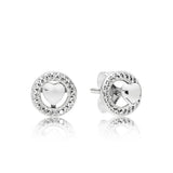 S925 Sterling Silver Rose Retro Charm Eternal Heart Earrings
