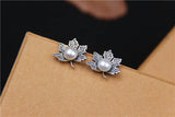 S925 Sterling Silver Thai Retro Forest Art Leaf Stud Earrings