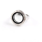Stainless Steel Floating Locket Ring with 20mm Locket & Charms