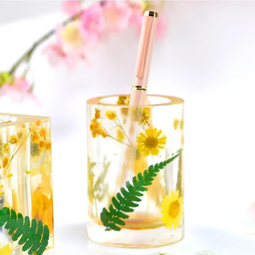 Silicone Mould Dried Flower Resin Cup Pen Holder DIY Epoxy Resin Jewelry Mold