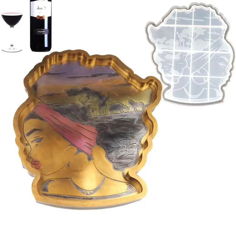 Silicone Mould Dried Flower Resin Decorative DIY Woman Head Coaster