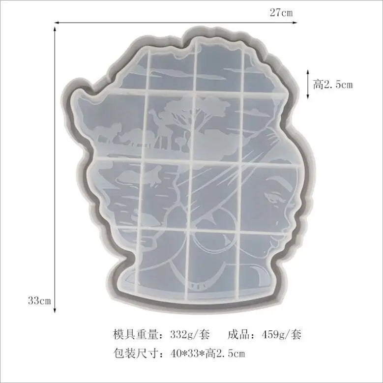 Silicone Mould Dried Flower Resin Decorative DIY Woman Head Coaster