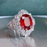 Silver Ruby Tourmaline Adjustable Ring Fine Jewelry