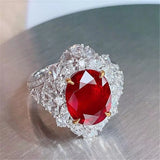 Silver Ruby Tourmaline Adjustable Ring Fine Jewelry