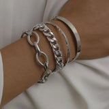Nail Cuff Bracelet Carved Bangle for Women