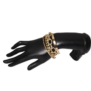 Nail Cuff Bracelet Carved Bangle for Women