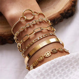 Nail Cuff Bracelet Carved Bangle for Women