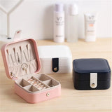 Mini Leather Jewelry Box Travel Organizer for Earrings, Rings, Necklaces