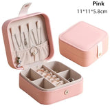 Mini Leather Jewelry Box Travel Organizer for Earrings, Rings, Necklaces