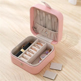 Mini Leather Jewelry Box Travel Organizer for Earrings, Rings, Necklaces