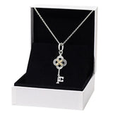 925 Sterling Silver Spring Key & Flower Necklace