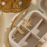 Square Hoop Earrings Full Zircon Paved 18K PVD Plated