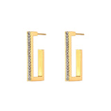 Square Hoop Earrings Full Zircon Paved 18K PVD Plated