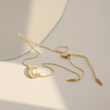 Romantic Mother Of Pearl Crescent Moon Pendant Necklaces